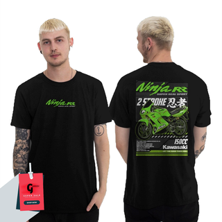 T-shirt เสื้อยืด ผ้าฝ้าย พิมพ์ลายรถจักรยานยนต์ Kawasaki Ninja RR สไตล์เรโทร S-5XL