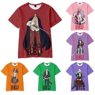 เสื้อยืดแขนสั้น พิมพ์ลายการ์ตูนอนิเมะ One Piece Theatrical Version: RED UTA UTA สไตล์ใหม่ สําหรับเด็ก 2022