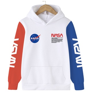 เสื้อแจ็กเก็ตกันหนาว มีฮู้ด พิมพ์ลาย Nasa ให้ความอบอุ่น แบบสวมหัว แฟชั่นฤดูหนาว สําหรับเด็ก