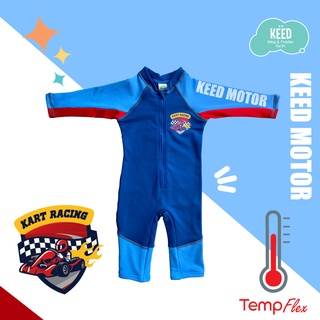 KĖĖD : ชุดว่ายน้ำเด็กกันอุณหภูมิบอดี้สูท แขนยาว สีน้ำเงิน TempFlex: Kart Racing &lt; รุ่นใหม่!!! พร้อมส่ง &gt;