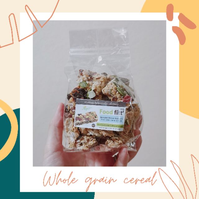 Food fitt' ธัญพืชโฮลเกรน อัลมอนด์สไลด์ สตรอเบอร์รี่ ผสมข้าวกล้องงอก by Xongdur