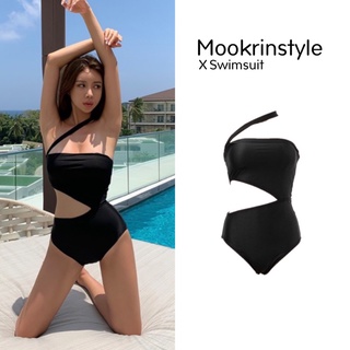 ♥️Mookrinstyle♥️ บอดี้สูท ชุดว่ายน้ำ เซ็กซี่ ชุดว่ายน้ำเบี่ยงไหล่เว้าเอว วันพีชสวยมาก พร้อมส่ง จัดส่งด่วน bikini2022