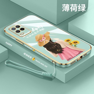 เคสโทรศัพท์มือถือ ซิลิโคน ขอบตรง ลายตัวอักษร หรูหรา สําหรับ oppo Realme C15 C12 C25 Xt 8 5G 7 5G V5 Gt