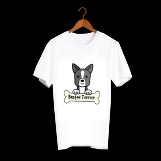 เสื้อยืดลายสุนัข เสื้อลายหมา บอสตันเทอร์เรีย  Boston Terrier - DGM1