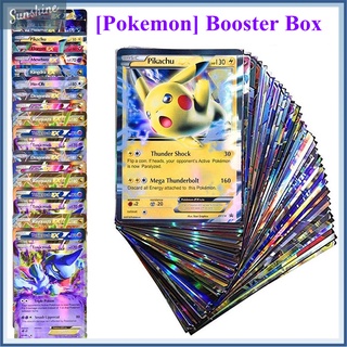 [Pokemon] 100/120pcs การ์ดโปเกมอน GX EX MEGA แท็กทีม Booster Box การ์ดส่องแสงของขวัญสำหรับเด็ก Toy