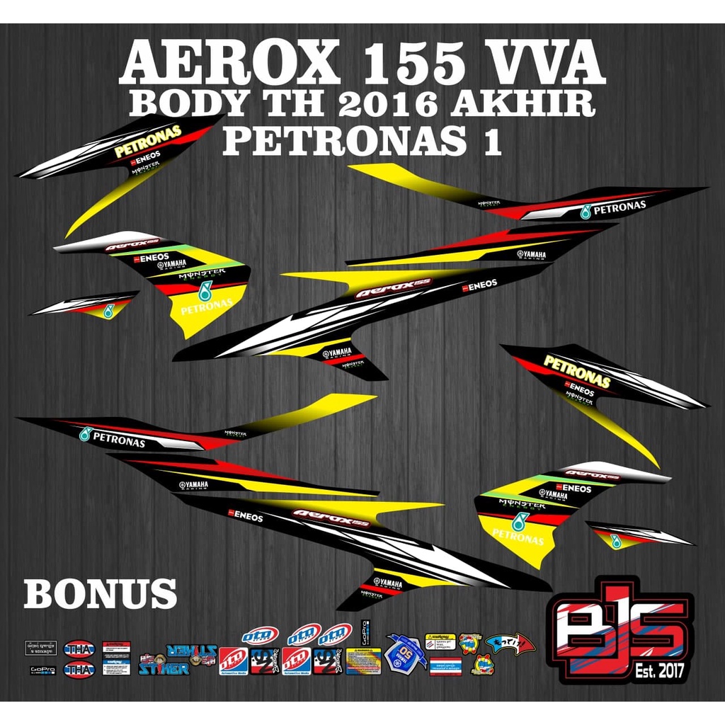 Striping aerox 155 VVA - สติ๊กเกอร์รูปลอก yamaha aerox 155 VVA PETRONAS 1