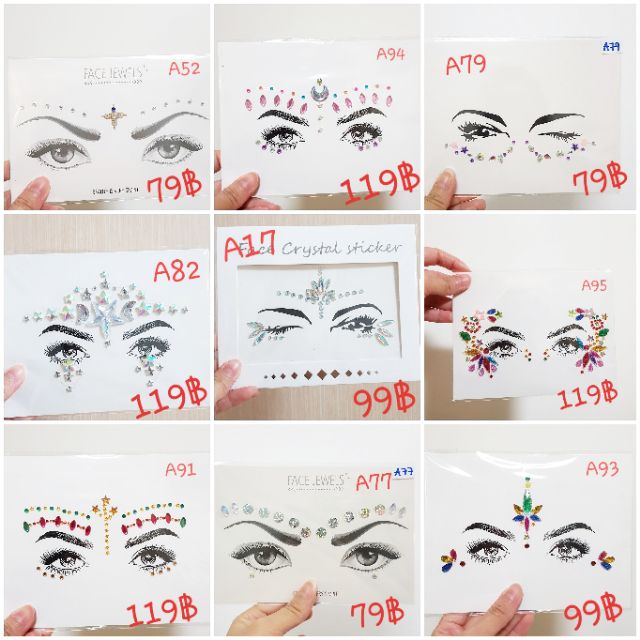 พร้อมส่งสติกเกอร์ติดหน้าแบบคริสตัล เพชรติดหน้า รูปที่ 5