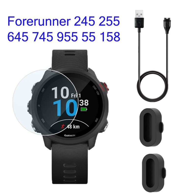 Garmin Forerunner 55 165 45 255 245 645 935 945 955 ตัวป้องกันหน้าจอ สายชาร์จ USB พอร์ตป้องกันปลั๊ก