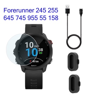 Garmin Forerunner 55 45 255 245 645 935 945 955 158 ตัวป้องกันหน้าจอ สายชาร์จ USB พอร์ตชาร์จ ปลั๊กป้องกัน