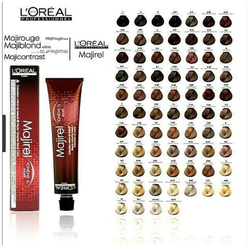 Loreal colour 50ml majirel สีพื้นฐานทุกประเภท