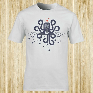 เสื้อยืด โอเวอร์ไซซ์ พิมพ์ลาย Kraken Loves Boat สร้างสรรค์ คุณภาพสูง ของขวัญSize S-5XL