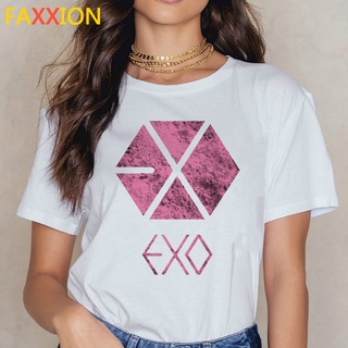 เสื้อยืดผ้าฝ้ายพิมพ์ลายแฟชั่น พร้อมส่ง เสื้อยืดแขนสั้นลําลอง พิมพ์ลาย EXO Kpop สไตล์เกาหลี แฟชั่นฤดูร้อน