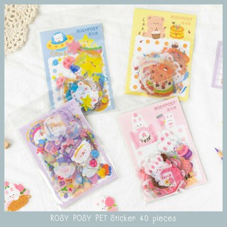 Animal PET Sticker 40 pieces สติ๊กเกอร์ใส