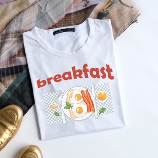 เสื้ออาหารเช้า breakfast ♥️พร้อมส่ง♥️ เนื้อผ้าคอคตอน100%