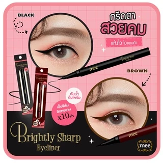 ***No.1 ขายดี กันน้ำมาก อายไลเนอร์ Mee Brightly Sharp Eyeliner หัวพู่กันเรียวเล็ก ติดทนไม่เเพนด้า