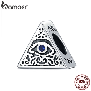 bamoer Real 925 Sterling Silver Eye Charm for Original 3mm Bracelet&amp;Bangle Enamel Metal Beads SCC1567