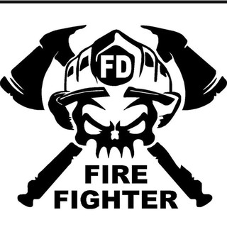 สติ๊กเกอร์ PVC ไดคัท ลาย FIRE FIGHTER ขนาด 13x13 ซม.