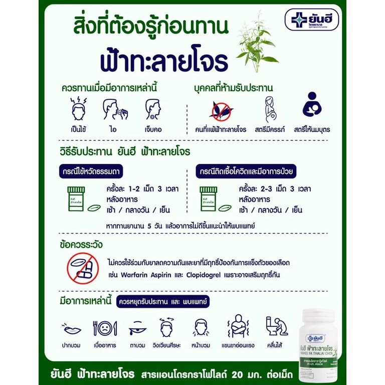Yanhee Ya Fartab ฉลากเขียว ขนาด 60 เม็ด thumbnail 7