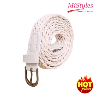 MiStyles เข็มขัด เข็มขัดผู้หญิง เข็มขัดแฟชั่น Womens Fashion Belt B191CX - สีขาว