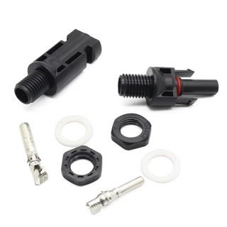 MC4 No.999 แบบยึดตู้คอนโทรล (1 คู่) Connector Cabinet Box DC 1000V 30A หัวต่อสาย สำหรับงานโซล่าเซลล์ ออฟกริด ออนกริด