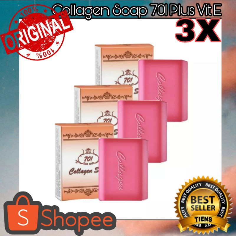 COLLAGEN 701 SOAP(สบู่ คอลลาเจน 701 พลัส วิตามินอี)ขายเป็นแพ็ค95.-แพ็คละ3กล่อง