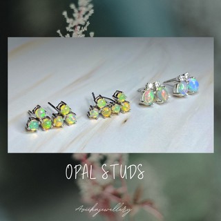 ต่างหูพลอยโอปอล opal