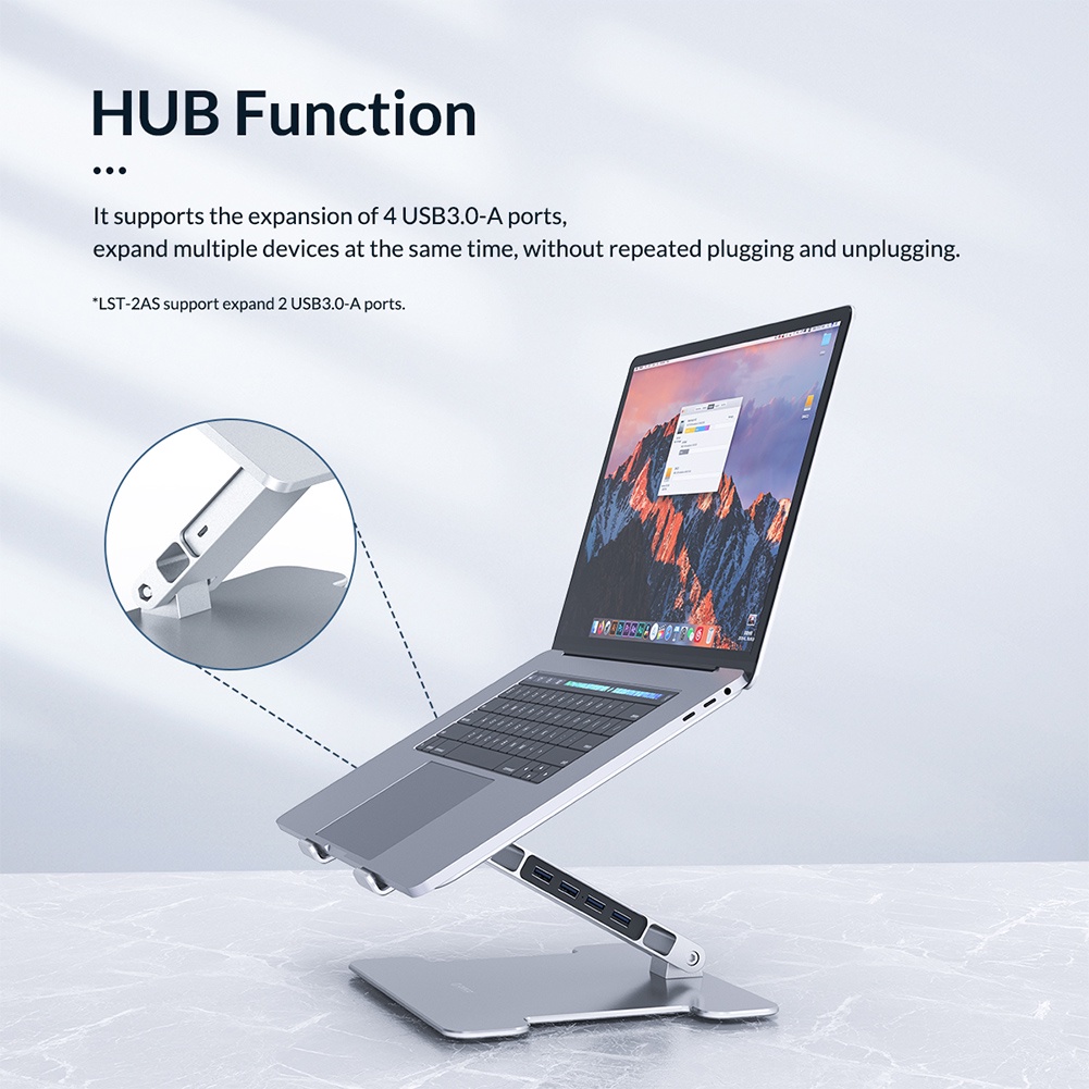 ORICO Adjustable Foldable Laptop Mobile Phone Holder HUB Splitter HUB ...