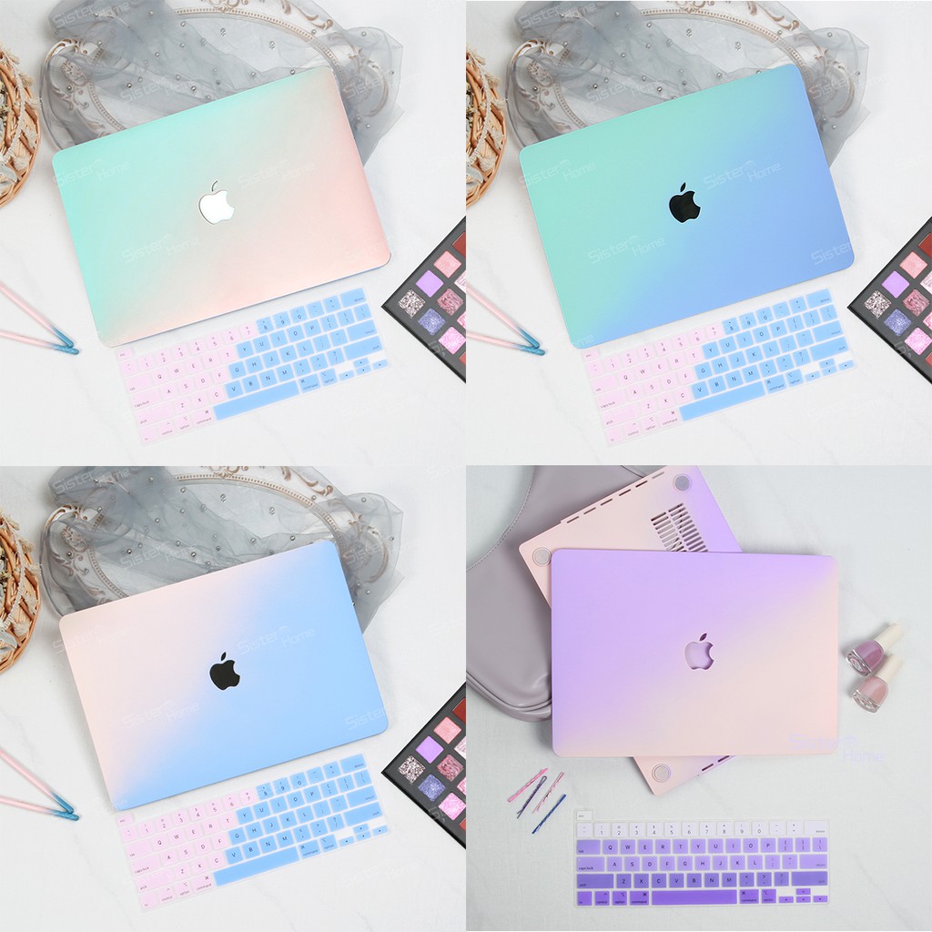 Gradient Pink Purple Color Macbook Case with keyboard cover MacBook Air