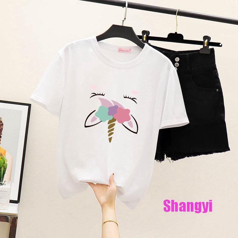 แขนสั้น สไตล์ เสื้อ เสื้อยืด สไตล์ เสื้อยืด เสื้อเชิ้ต เสื้อยืดคู่รักคอกลมแขนสั้น