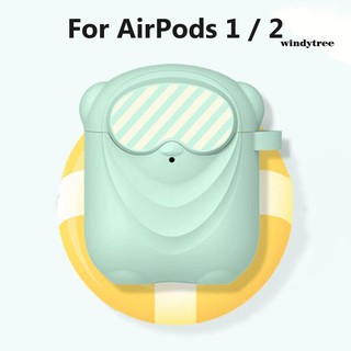 [W&amp;T] เคสหูฟังไร้สาย ซิลิโคน ลายการ์ตูนน่ารัก สําหรับ AirPods 1 2