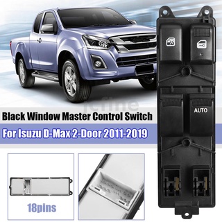 สวิตช์ควบคุมไฟหลักหน้าต่างสีดำ 18 พินสำหรับ Isuzu D-Max 2 ประตู 2011-2019