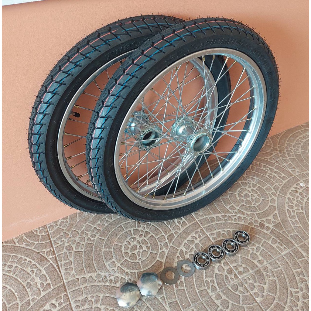 ล้อรถเข็น 17 นิ้ว ของใหม่ทั้งชุด (ล้อยางใหม่) มาพร้อมอะไหล่ครบชุด พร้อมใช้งาน (1 คู่) รุ่นล้อยางใหม่
