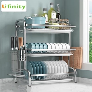 Lifinity ชั้นวางจาน 3/2ชั้น ที่คว่ำจานสแตนเลส ชั้นวางของในครัว