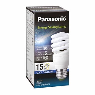 PANASONIC ถูกสุดพิเศษ หลอดไฟ อีโค-สไปรัล 15 วัตต์ แสงคูลเดย์ไลท์ พร้อมส่ง