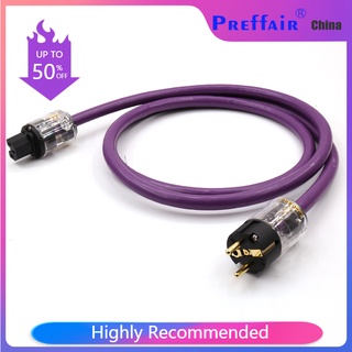 Preffair D507 OCC Hifi audio P-029E ปลั๊กไฟ eu C-029 IEC ตัวเมีย เชื่อมต่อ OCC AC สายไฟ eu schuko AC แนะนําเป็นอย่างยิ่ง