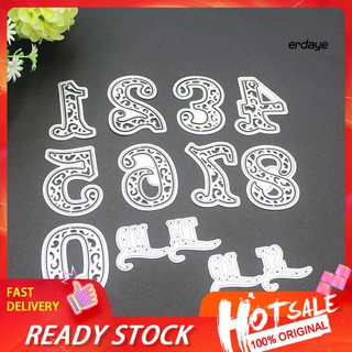 Erd แม่พิมพ์ตัดลายตัวเลขสําหรับตกแต่งสมุด Diy Scrapbook