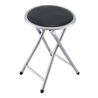 ถูกที่สุด✅  เก้าอี้พับ ทรงกลม รุ่น 813H สีดำ Round Folding Stool 813H Black Color