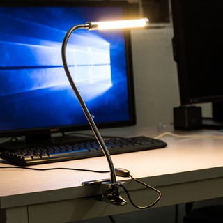 โคมไฟตั้งโต๊ะ มีคลิปหนีบ ยืดหยุ่น Lixada USB LED Gooesneck 18 LED 6 วัตต์