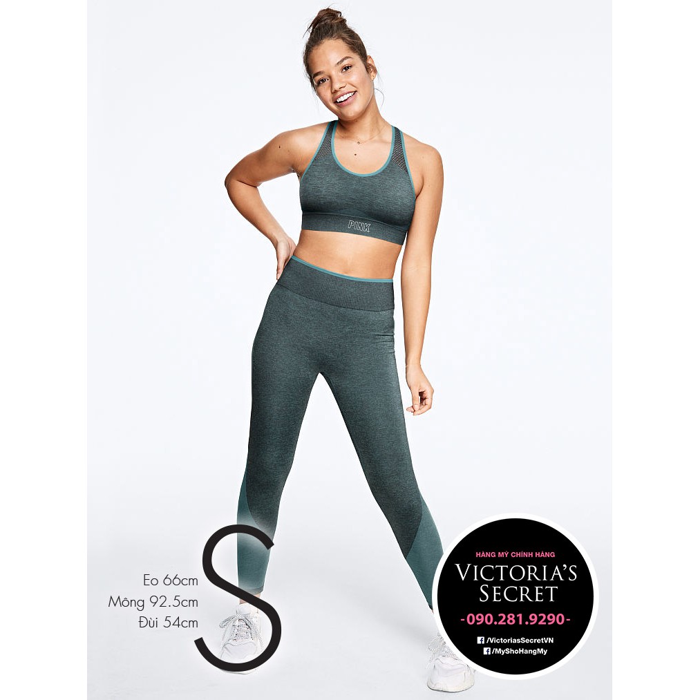 (Size S 31) Soft Blue Seamless Leggings, Status Blue - นําเข้าจาก Pink USA