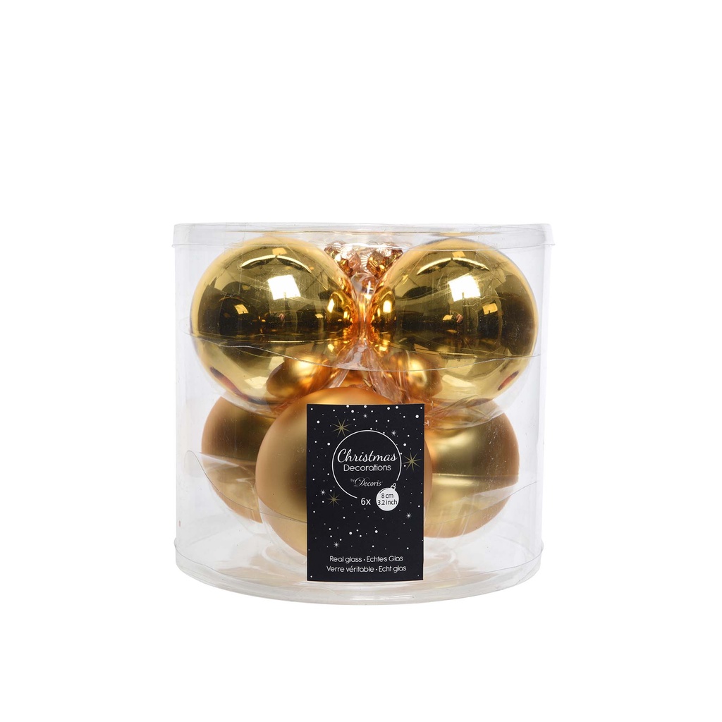 9140168 Light gold Baubles Glass (⌀ 8 cm) - Christmas Bauble ลูกบอลตกเเต่งต้นคริสต์มาส
