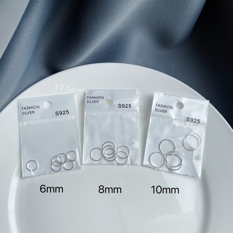 EN01 (1 แพ็ค 6 ชิ้น) จิวห่วงแบบบิด ไม่มีขาล็อก ขอบบาง 0.8 mm. จิวหู จิวจมูก จิวปาก
