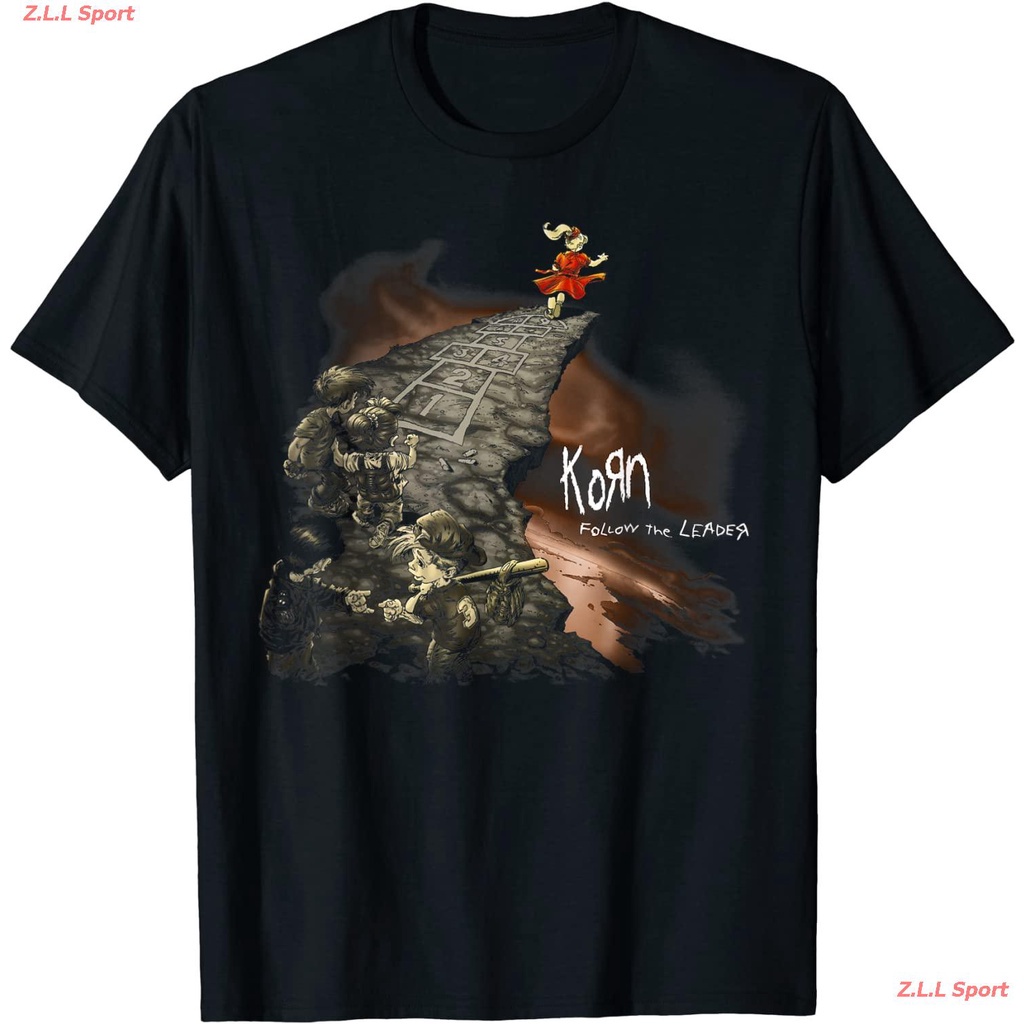 เสื้อยืดโอเวอร์ไซส์Korn Follow Cliff T-Shirt Korn คอร์น วงร็อค เสื้อพิมพ์ลาย ผู้ชาย ผู้หญิง เสื้อยืด