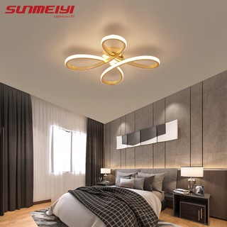 Sunmeiyi โคมไฟเพดาน LED สีทอง สไตล์โมเดิร์น หรี่แสงได้ สําหรับห้องนั่งเล่น ห้องนอนเด็ก