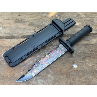 KNIFE XB-189 มีดเดินป่า ลายกระโหลก 14 นิ้ว + ฟรีที่เก็บมีดอย่างดี