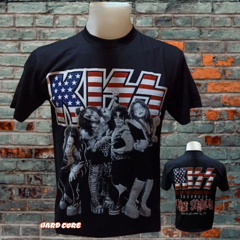 เสื้อวง KISS วงร็อค ไม่มีตะเข็บข้าง คอฟิต ป้ายUSA วินเทจ เสื้อร็อค เสื้อทัวร์ วงร็อตต่างประเทศR1