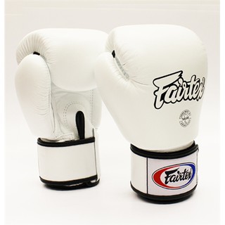 Fairtex แฟร์เท็กซ์ นวมชกมวย รุ่น BGV1 “Tight-Fit” Design สีขาว ไซส์ 8,10,12,14,16 ออนซ์