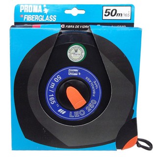 เทปวัดที่ PROMA LEO 250 ไฟเบอร์กลาส 50 ม. สีเหลือง 50M PROMA LEO250 FIBER GLASS LONG TAPE