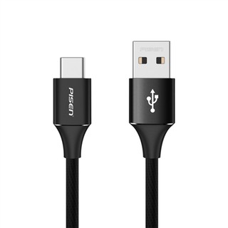 Pisen สายชาร์จ USB type-C SuperCharge นำไฟสูงสุด 5A หุ้ม nylon ทนทาน ความยาว 1m.