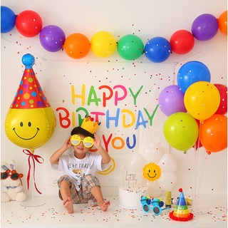 ครบตามภาพ เซตลูกโป่งวันเกิด Happy Birthday สีสันสดใส ตกแต่งง่ายๆ