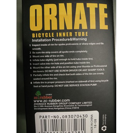2Pcs ยางในจักรยาน 24x1.50/2.2[32/57-557/520] AV48 ORNATE ยางใน จักรยาน 24นิ้ว x1.95 x1.75 จำนวน2เส้น แพคคู่ คุณภาพดี - รูปที่ 3